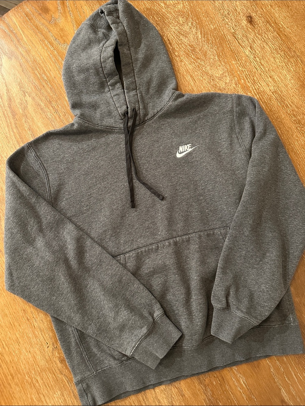 Nike Dark Gray Pullover Hoodie with White Logo